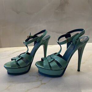 Blue YSL Tribute Platform Heel